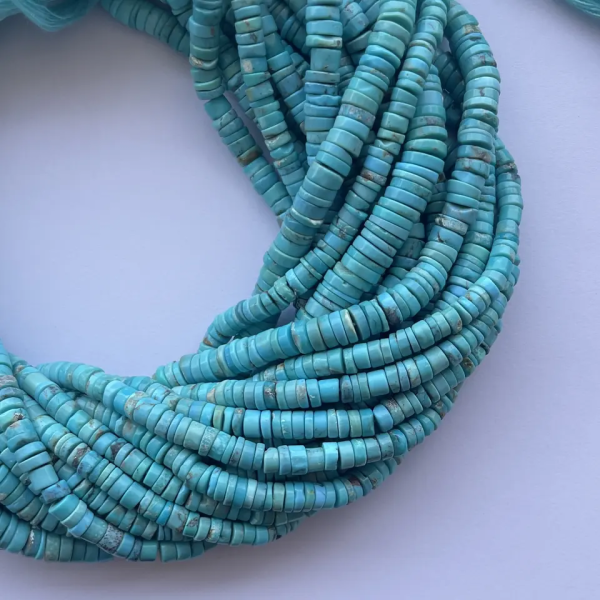 turquoise smooth heishi beads